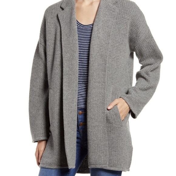Madewell Sweaters - Madewell Gray Laguna Stitch Sweater Coat Size XL